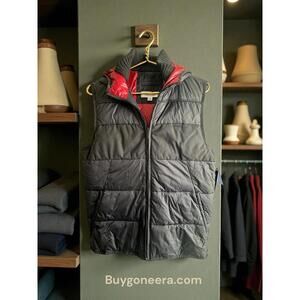 NWT Calvin Klein Puffer Vest ~ Black And Red